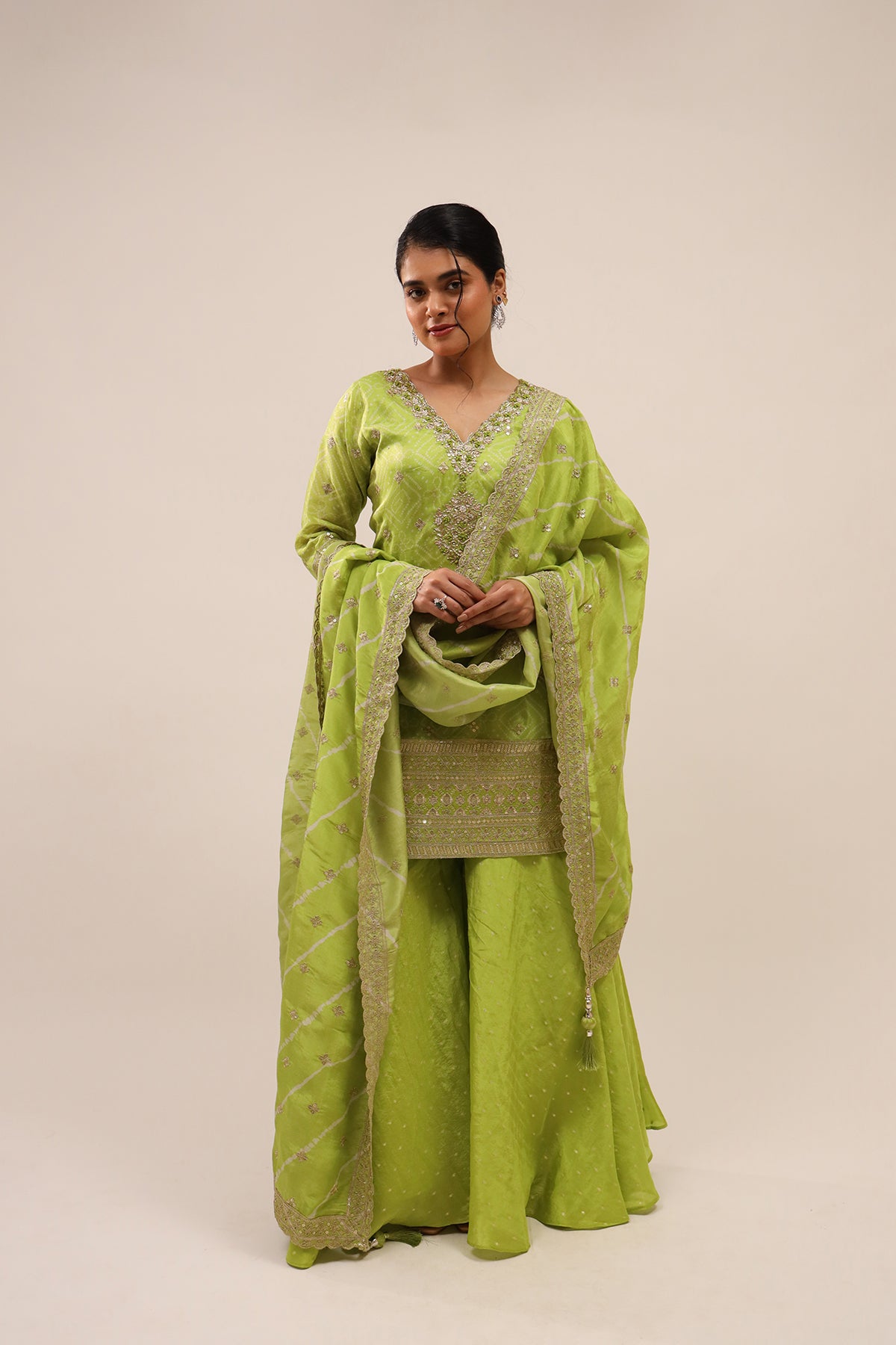 Vibrant Green Sharara Set – SUGNAMAL