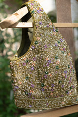 Pista Green Floral Printed Lehenga