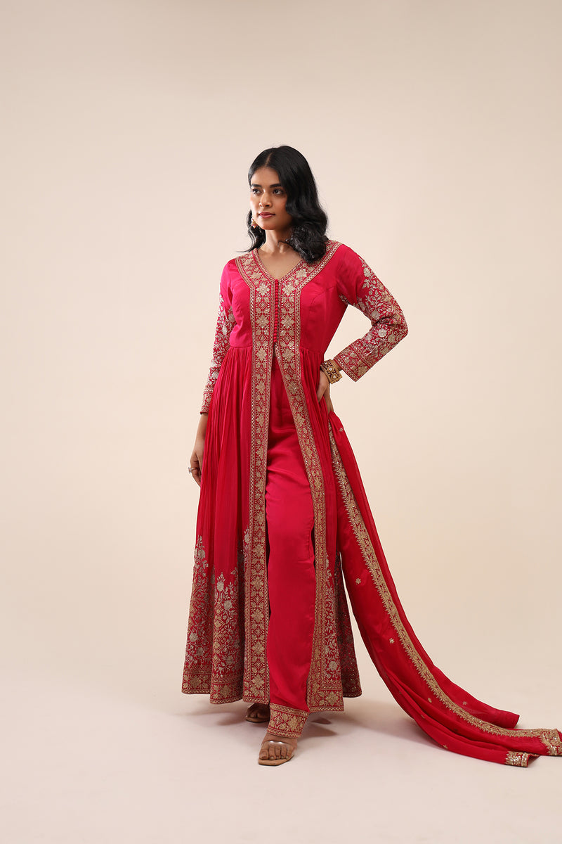 Fuschia Grace A-Line Kurta Set