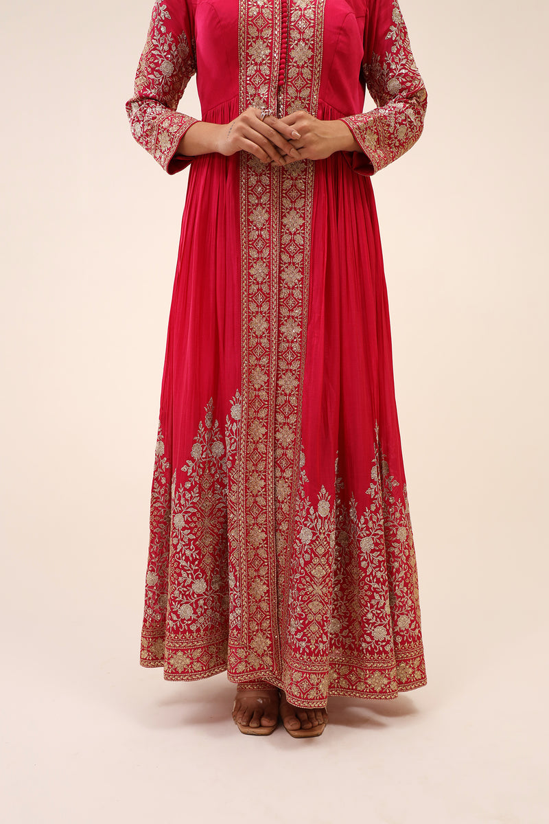 Fuschia Grace A-Line Kurta Set
