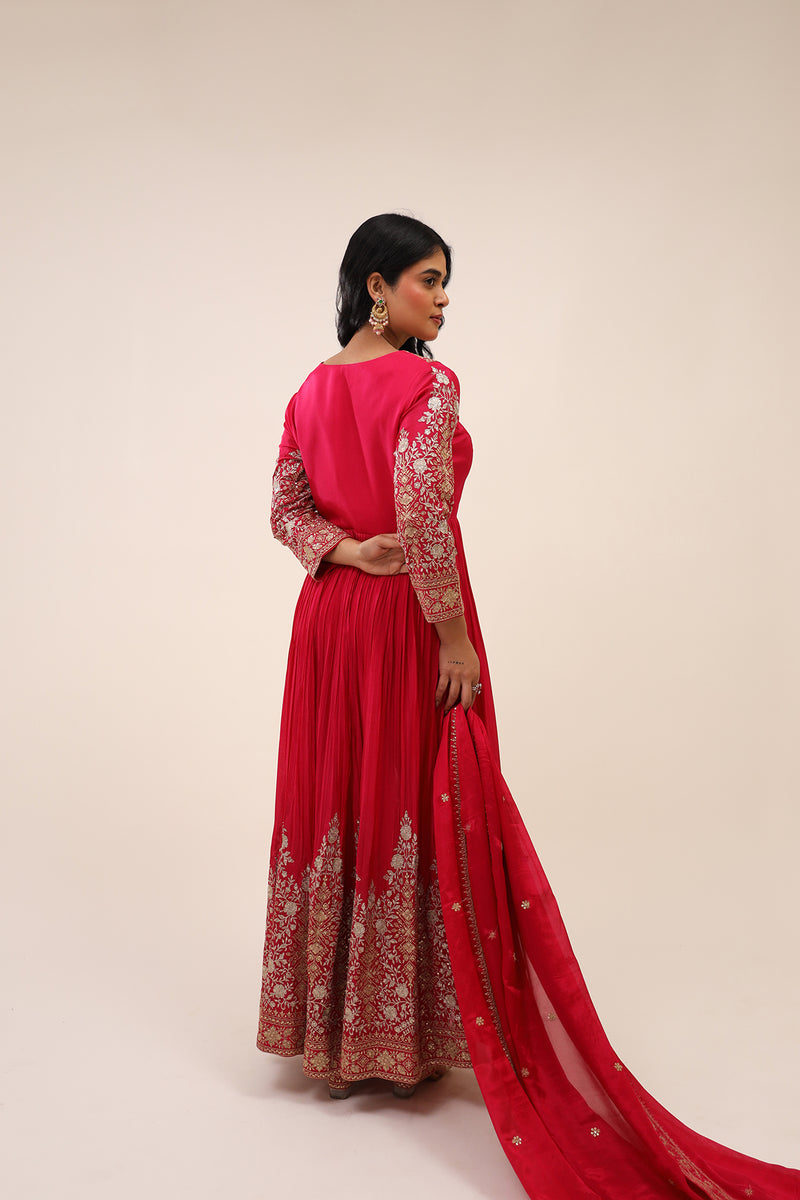 Fuschia Grace A-Line Kurta Set