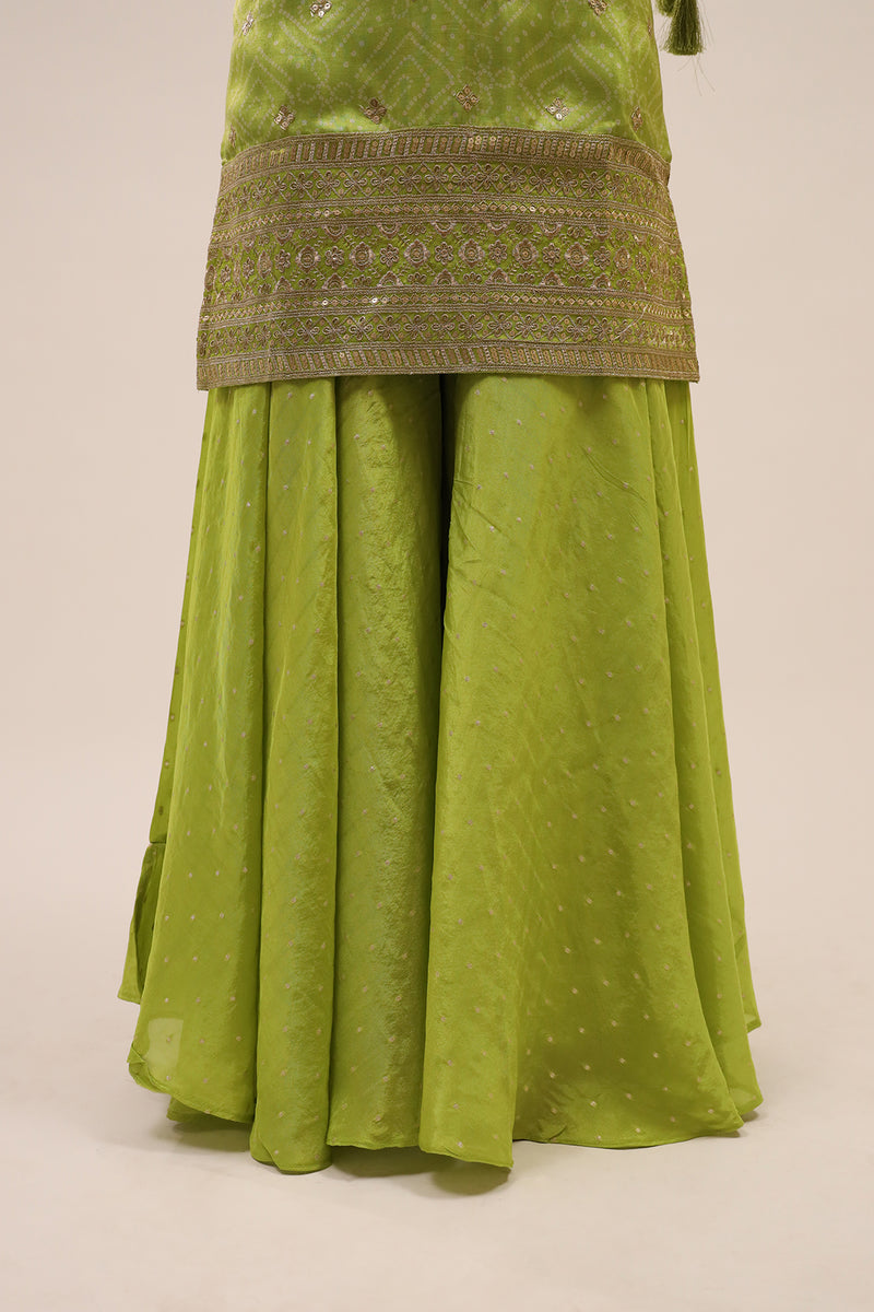 Vibrant Green Sharara Set SUGNAMAL Vibrant Green Sharara Set SUGNAMAL