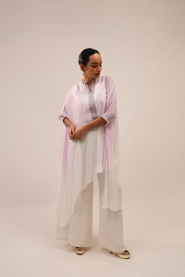 Lilac & White Indo-western Set