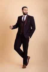 Wine 5 Piece Suit