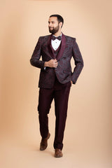 Wine 5 Piece suit