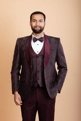 Wine 5 Piece suit