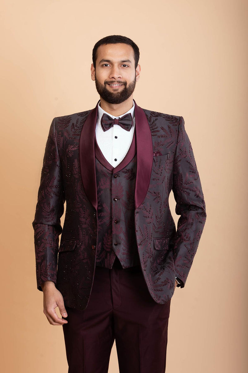 Wine 5 Piece suit