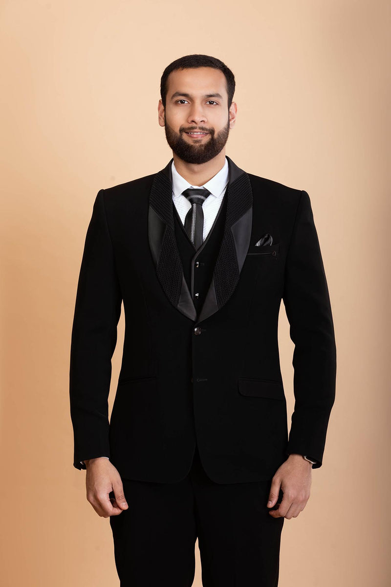 Charcoal Black 5 Piece Suit