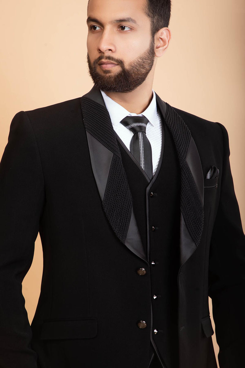Charcoal Black 5 Piece Suit