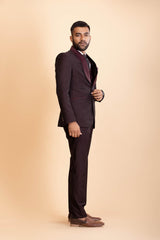 Wine 3 Piece Suit