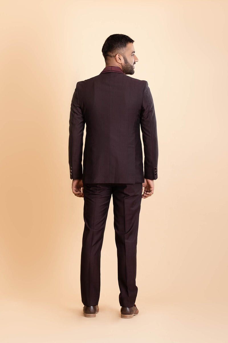 Wine 3 Piece Suit