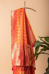 Orange & Yellow Blended Silk Saree