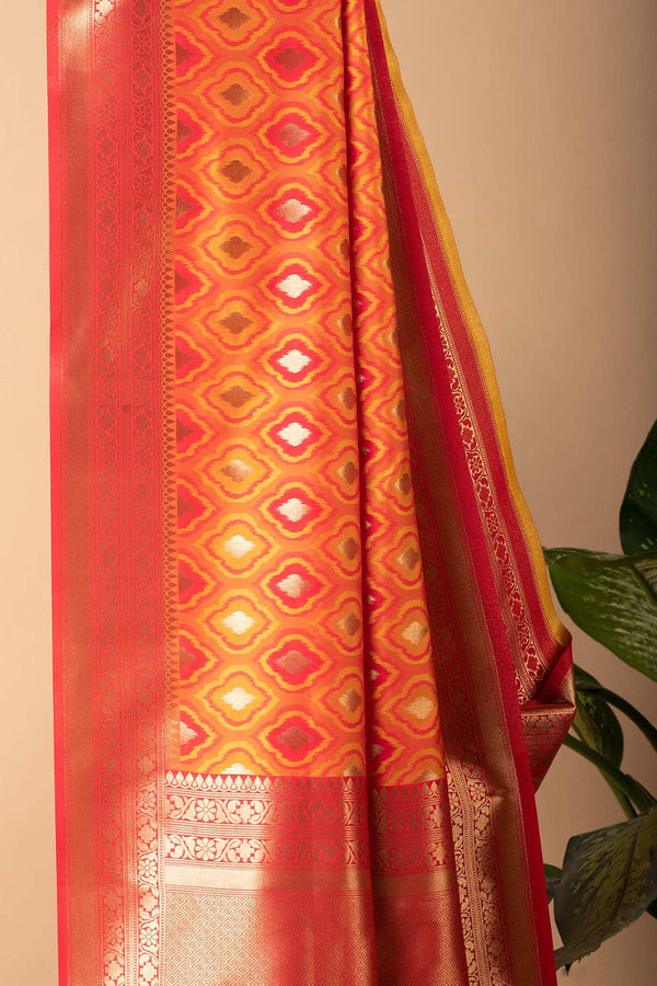 Orange & Yellow Blended Silk Saree