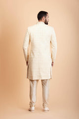 Ivory Georgette Sherwani