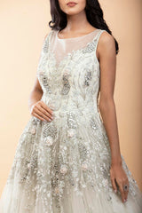 Mint Green Net Cocktail Gown