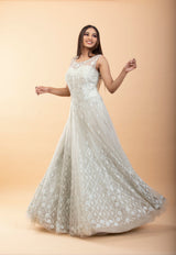 Mint Green Net Cocktail Gown