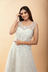 Mint Green Net Cocktail Gown