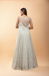 Mint Green Net Cocktail Gown