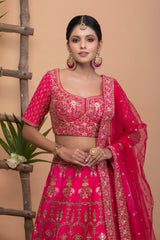 Magenta Pink Bridal Lehenga Set