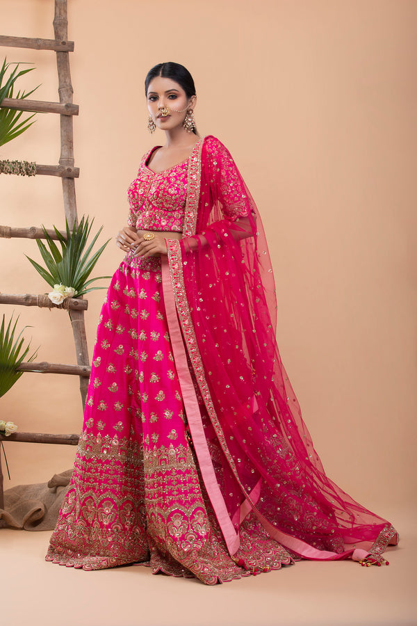 Fuschia Pink Lehenga Set
