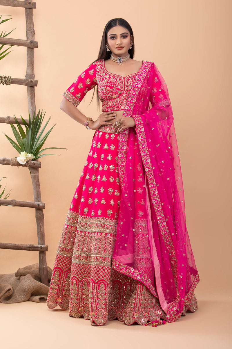 Fuschia Pink Lehenga Set