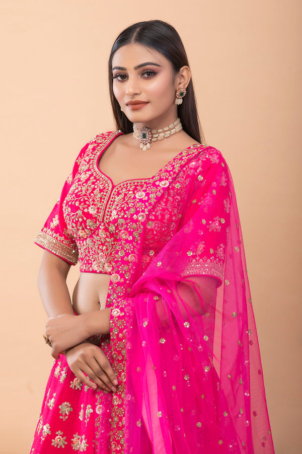 Fuschia Pink Lehenga Set