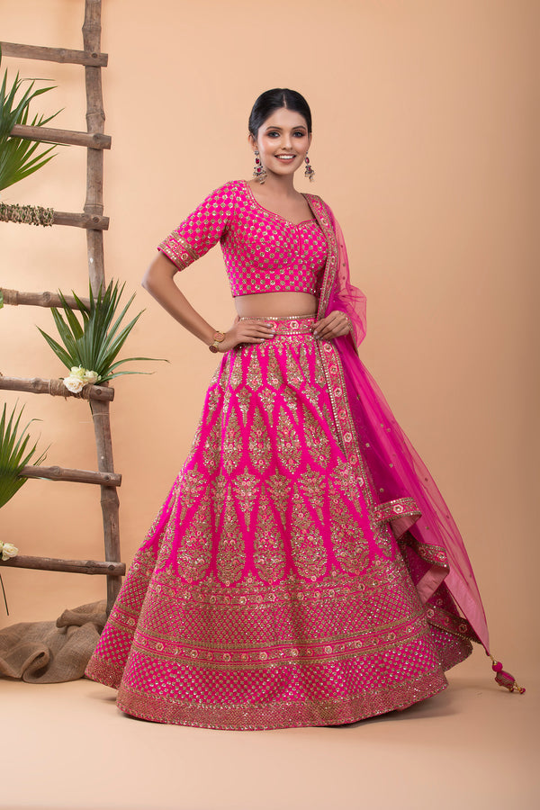 Fuschai Pink Bridal Lehenga set