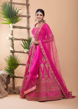 Fuschai Pink Bridal Lehenga set
