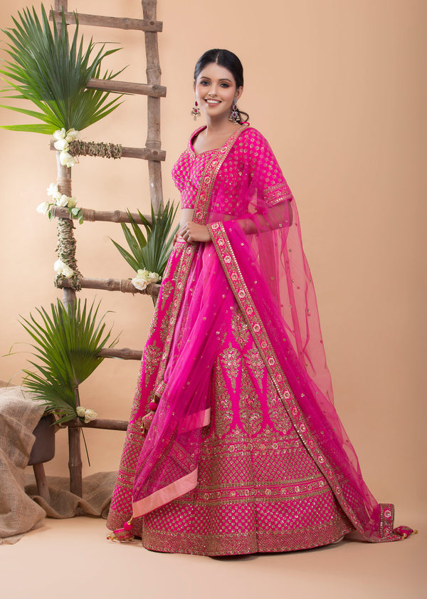 Fuschai Pink Bridal Lehenga set