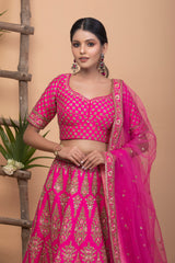 Fuschai Pink Bridal Lehenga set