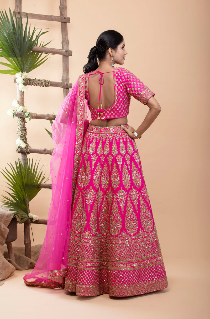 Fuschai Pink Bridal Lehenga set