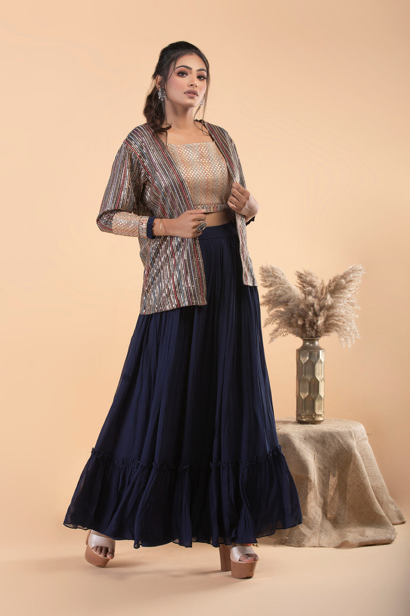 Navy blue heavy skirt shop