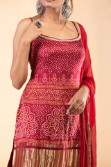 Crimson Red Sharara Set