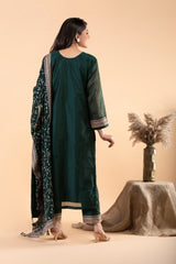 Emerald Green Straight Suit with zari work